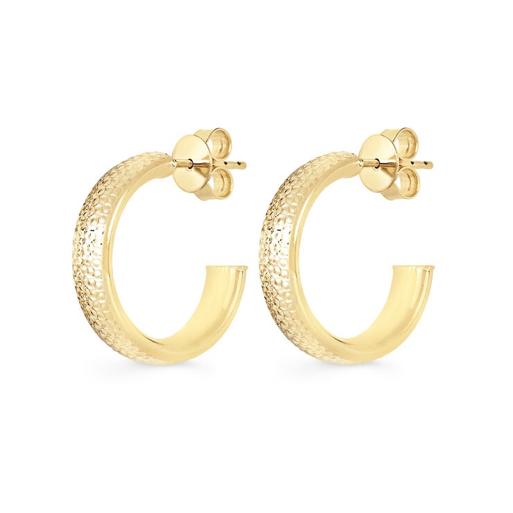Aretes 'C', Oro Amarillo 14K