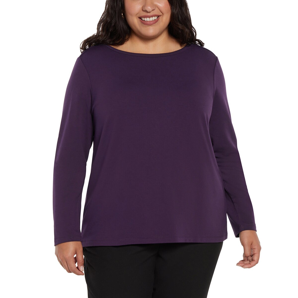 Three Dots Blusa para Dama Morado Mediana