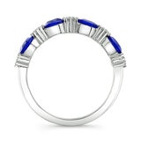Anillo de Zafiro Azul y Diamantes 0.25ctw, Oro Blanco de 14K
