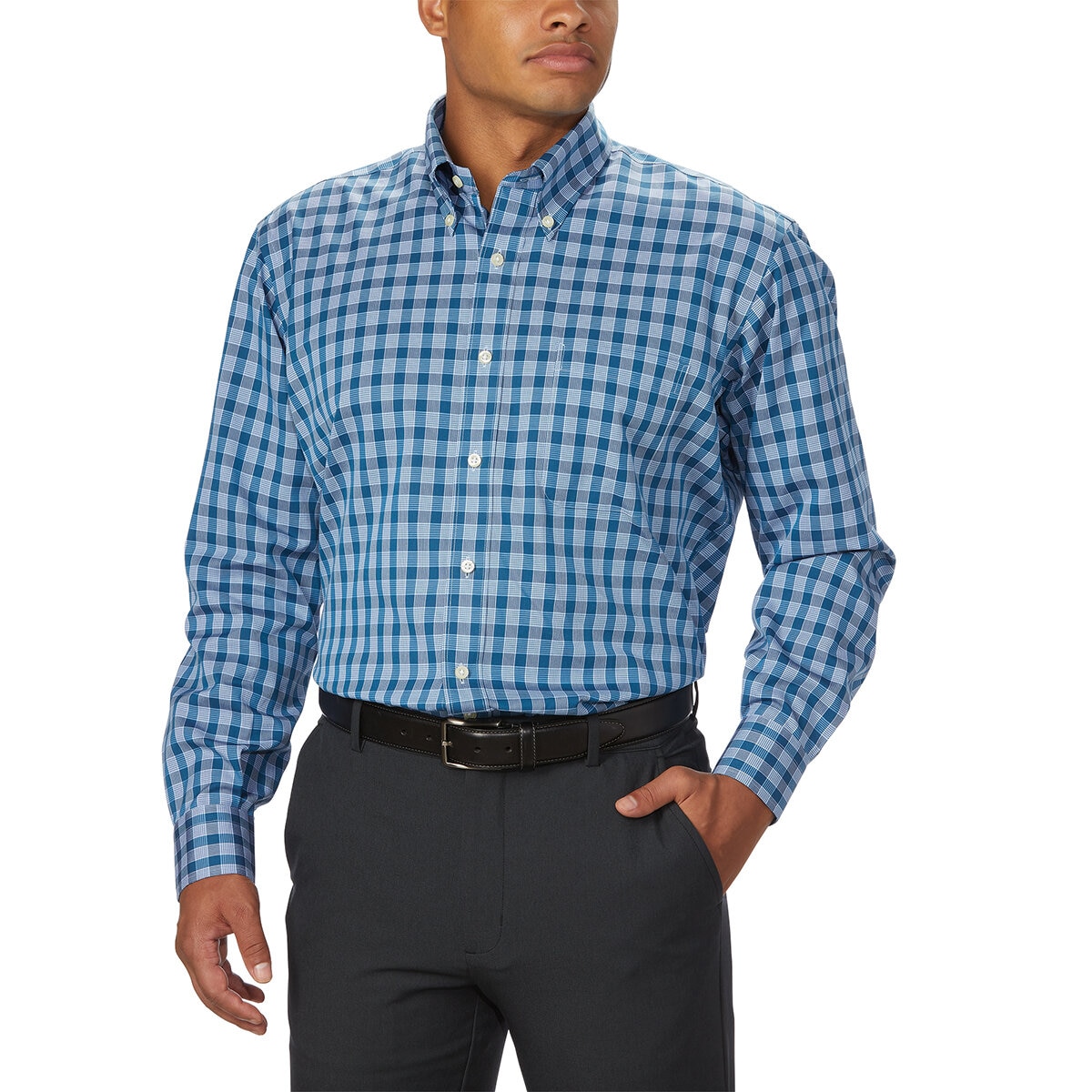 Kirkland Signature Camisa de vestir para Caballero Azul