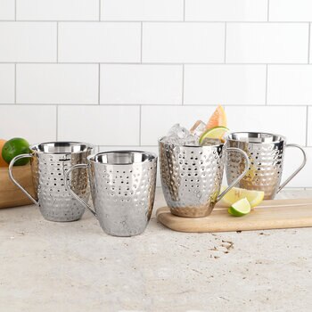 Mikasa Juego de Tazas con Aislamiento y Doble Pared de Acero Inoxidable 4 piezas