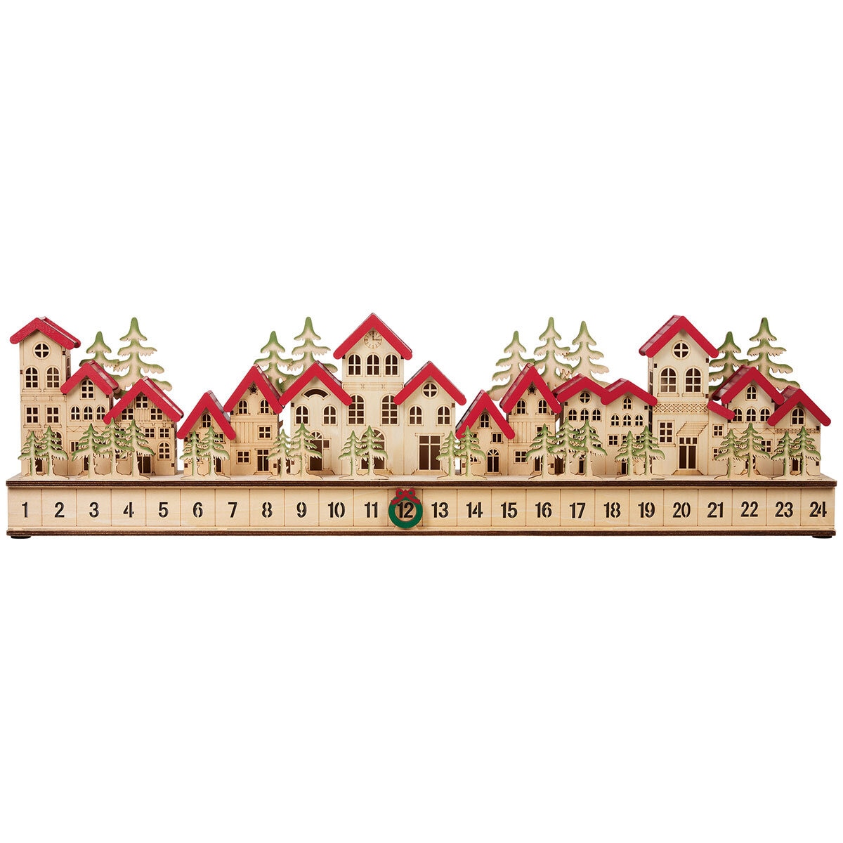 Villa Festiva de Madera Calendario de Adviento