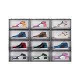 AG Box, Set de 4 Cajas de Zapatos Apilables Premium, Humo