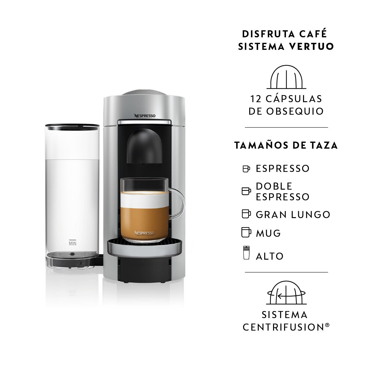 Nespresso, Cafetera VertuoPlus, Color Gris Costco México