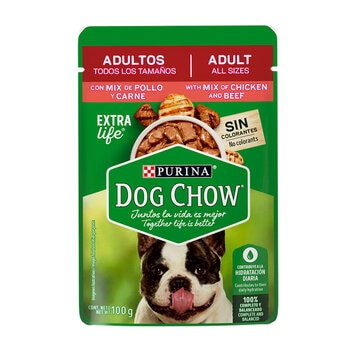 Purina Dog Chow Alimento Húmedo para Perro Adulto Sabor Pollo y Carne 40 piezas