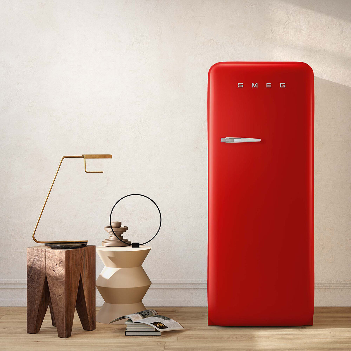 Smeg Refrigerador 9" Rojo