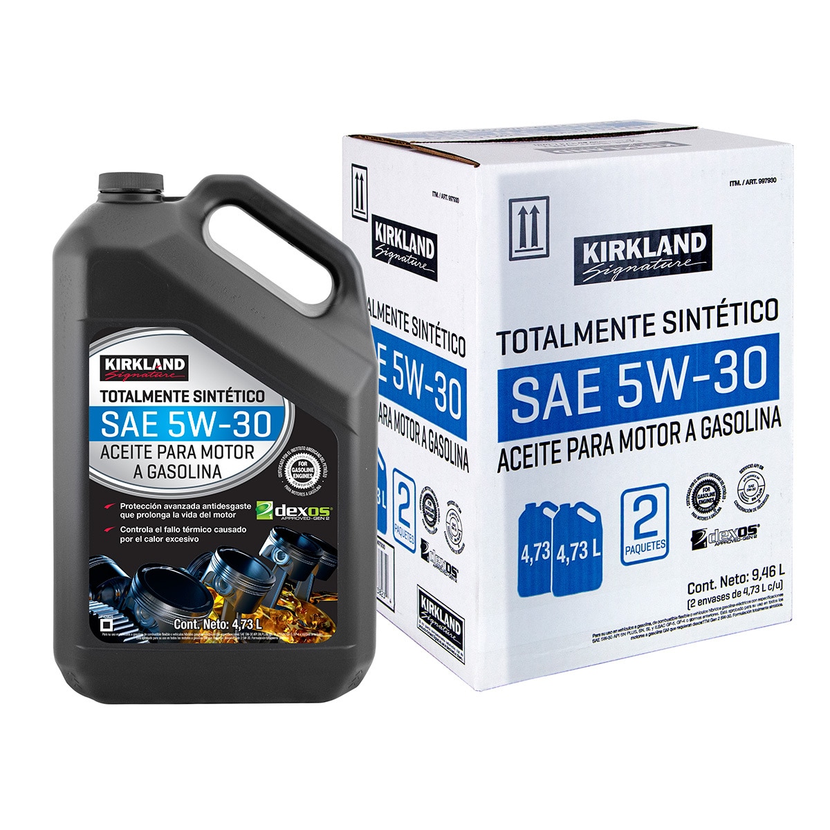Kirkland Signature Aceite Sintético para Motor 5W30 2 Botellas de 4.73 Litros