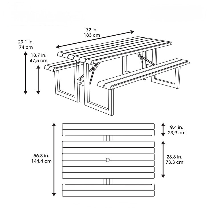 Lifetime, Mesa para Picnic Plegable de 6'