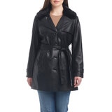 Vince Camuto Gabardina para Dama Negro Mediana