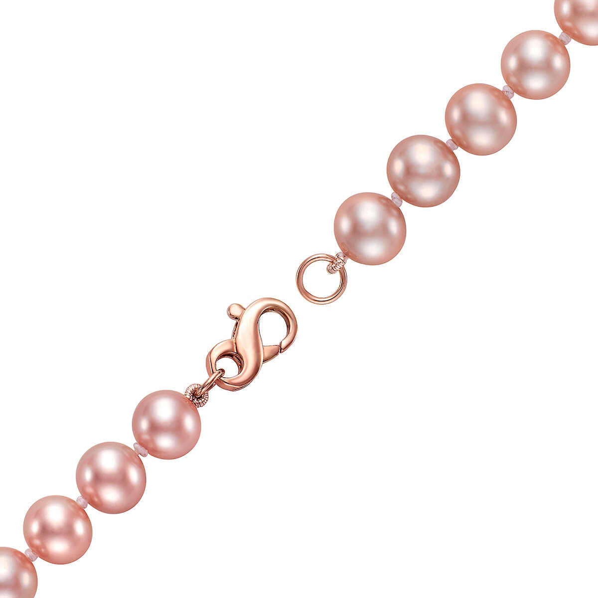 Pulsera de Perlas Rosas Cultivadas 8-8.5mm, Oro Rosa de 14k
