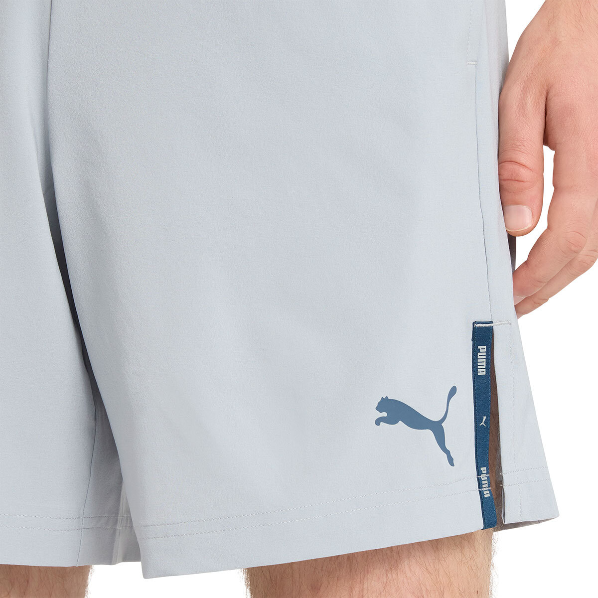 Puma Shorts Deportivos para Caballero Gris Chica