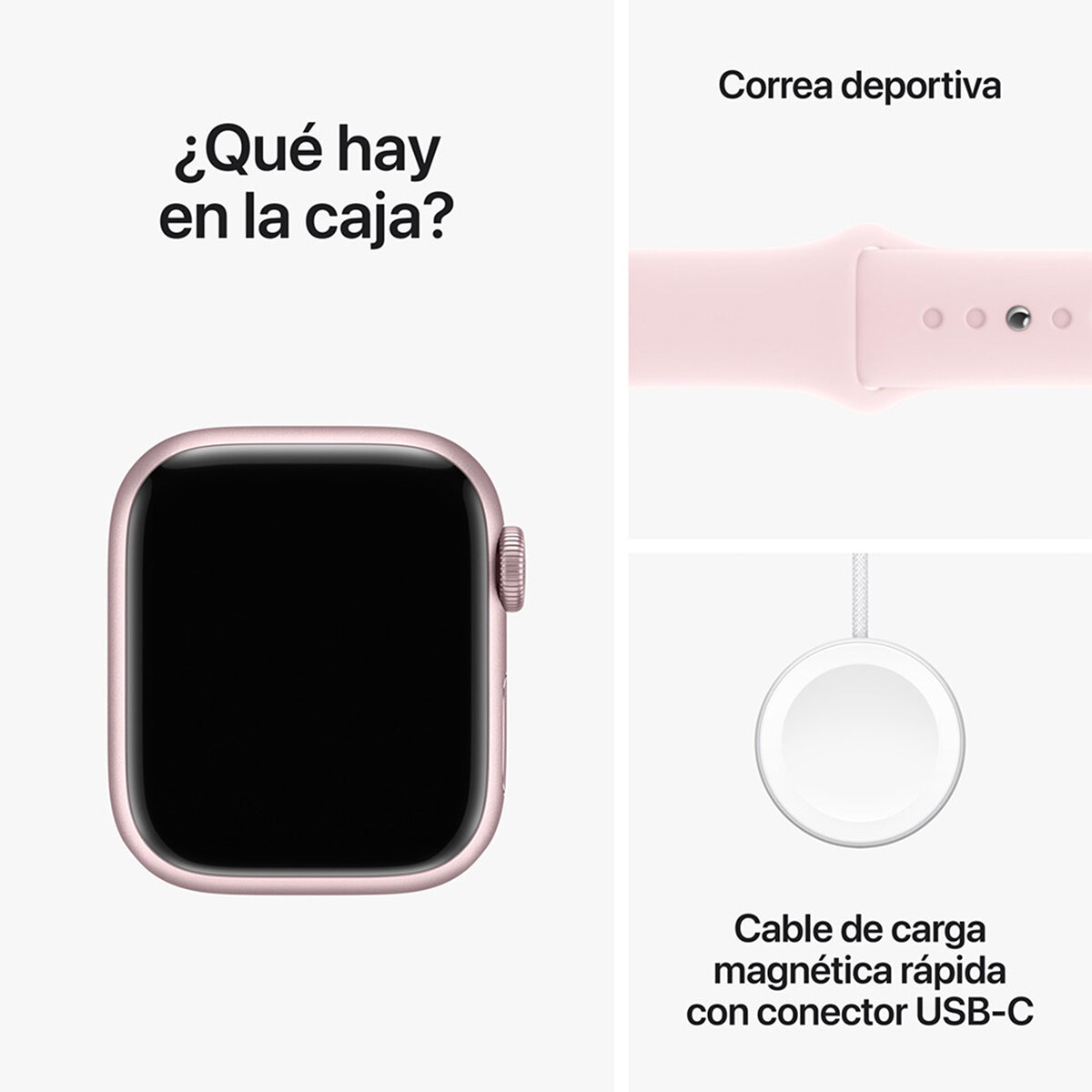 Apple Watch S9 (GPS) Caja de aluminio rosa 41mm con correa deportiva rosa