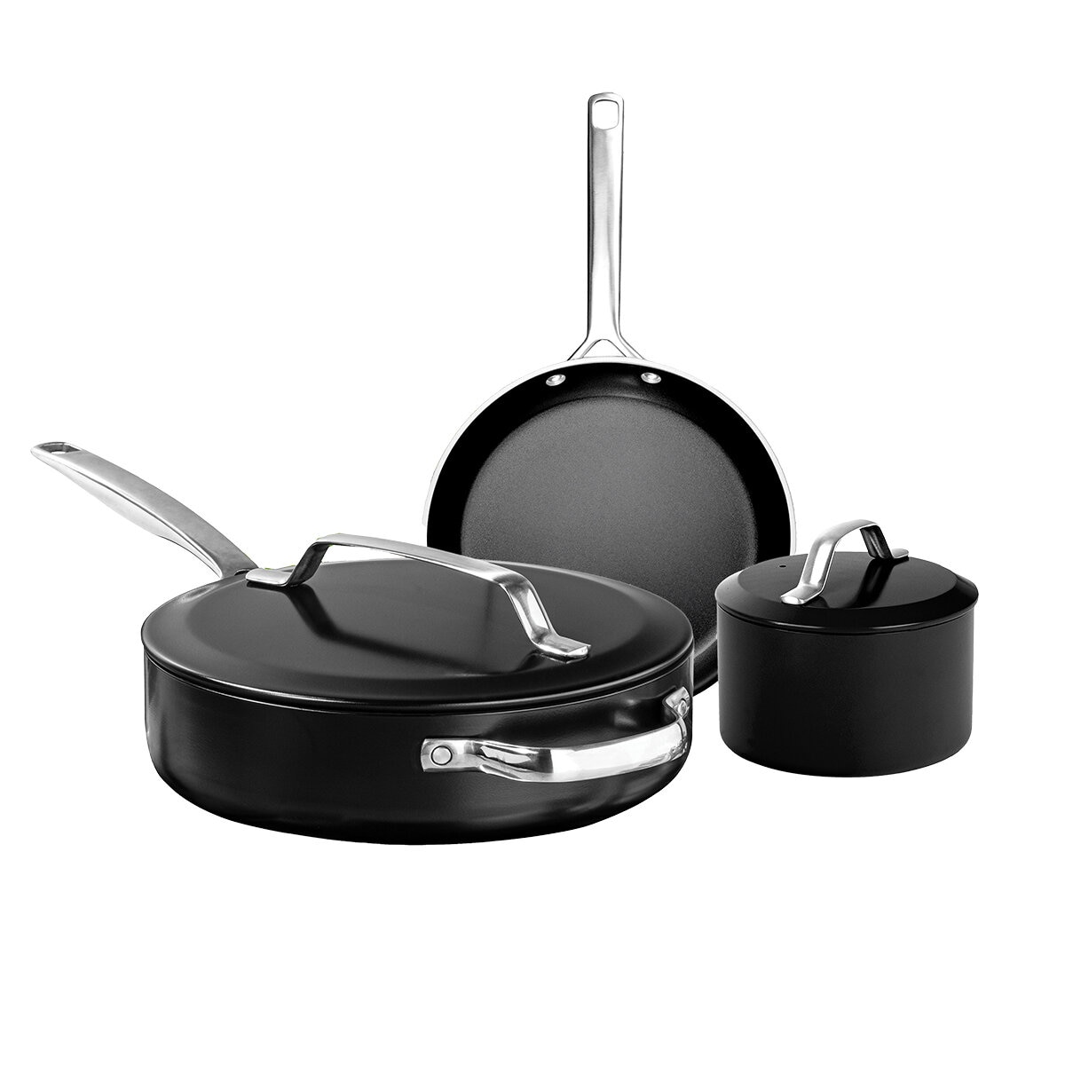 Gotham Steel Juego de Sartenes de 5 piezas, Negro