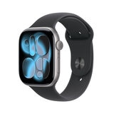 Apple Watch Series 11 (GPS) 46mm Aluminio Gris Espacial + Correa Deportiva Negra - Talla M/L