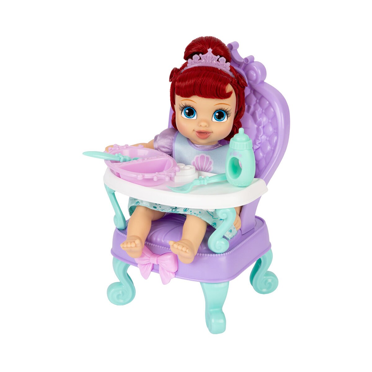 Disney Princesas Bebé con Silla Alta y Accesorios, Ariel