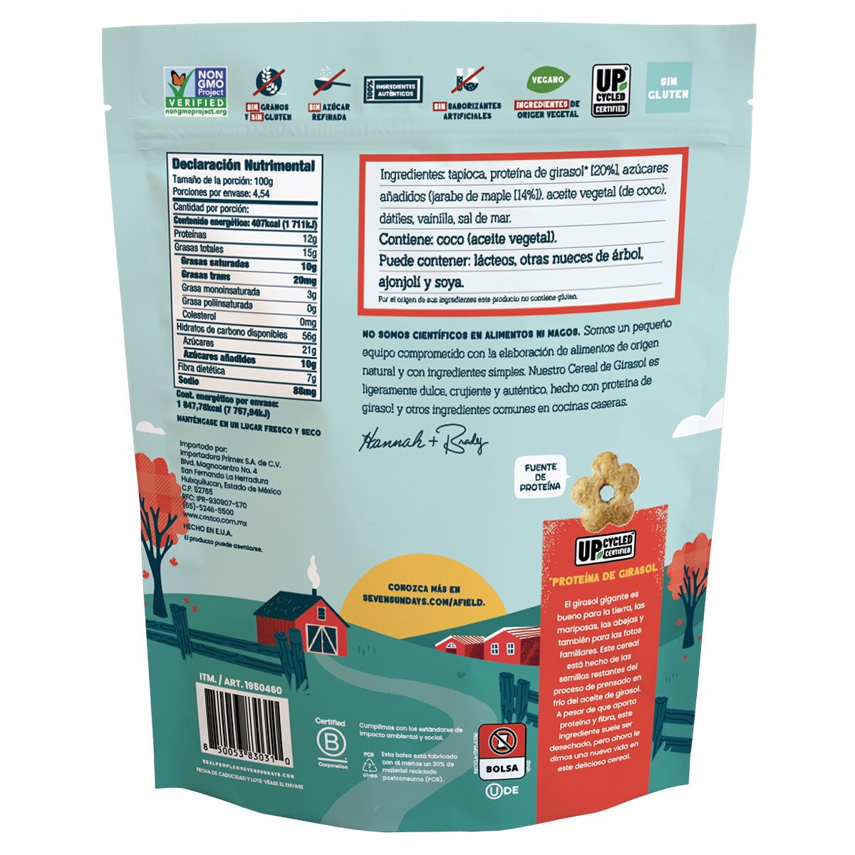 Seven Sundays Cereal de Girasol con Jarabe de Miel de Maple 454 g