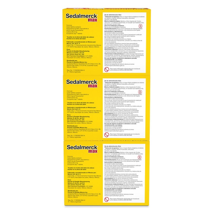 Sedalmerck Max 3 cajas con 24 Tabletas