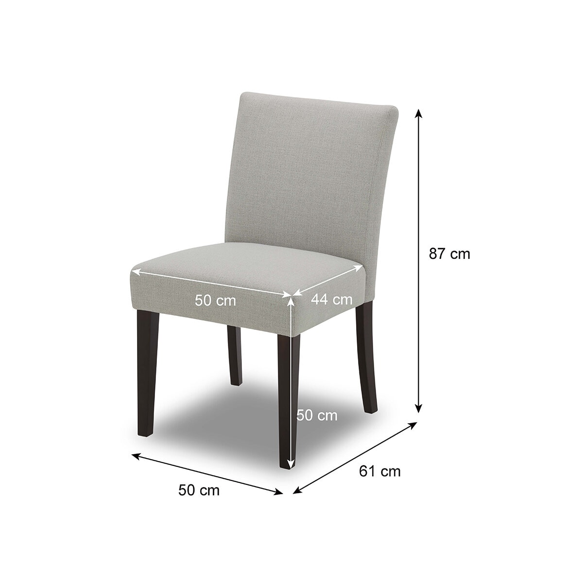 GilmanCreek Furniture, Set de 2 Sillas de Comedor de Tela Gris