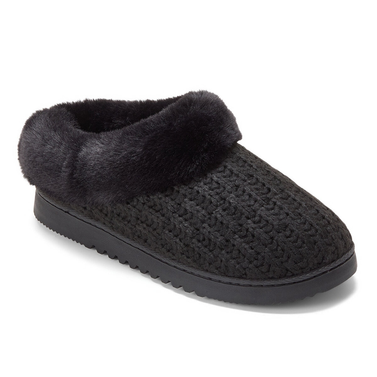 Dearfoams Pantufla para Dama Negro Chica (23 cm / 23.5 cm)