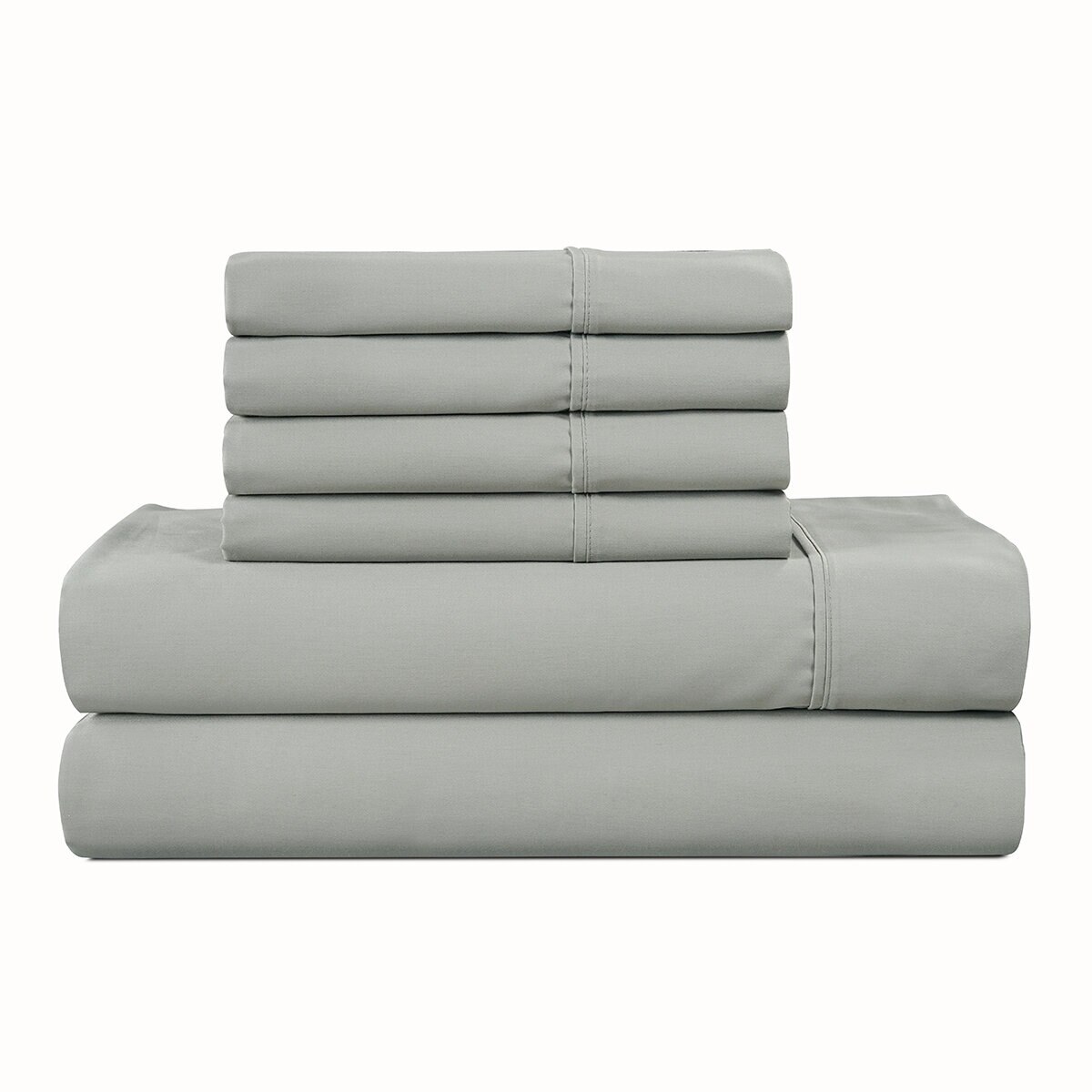 Pure Earth Juego de Sábanas Tamaño King 6 Piezas Bosque Gris