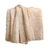 Life Comfort, Frazada Reversible de Algodón, Hojas Beige