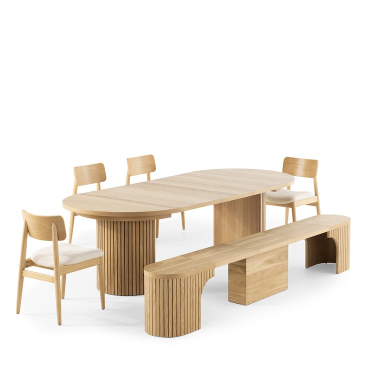Transformer Table, Set de Comedor Redondo Expandible Capacidad de hasta 10 Personas, 100% Madera, Color Roble Transformer Table, Set de Comedor Redondo Expandible Capacidad de hasta 10 Personas, 100% Madera, Color Roble