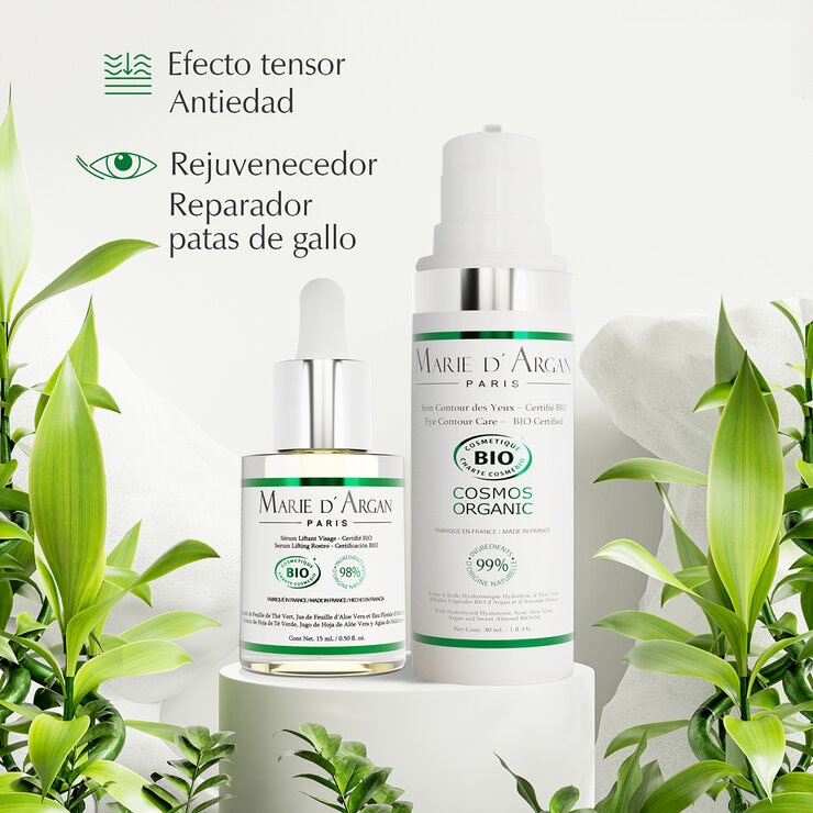 Marie D'Argan, Sérum Lifting Rostro + Crema Contorno de Ojos, Natural, Orgánico y Vegano