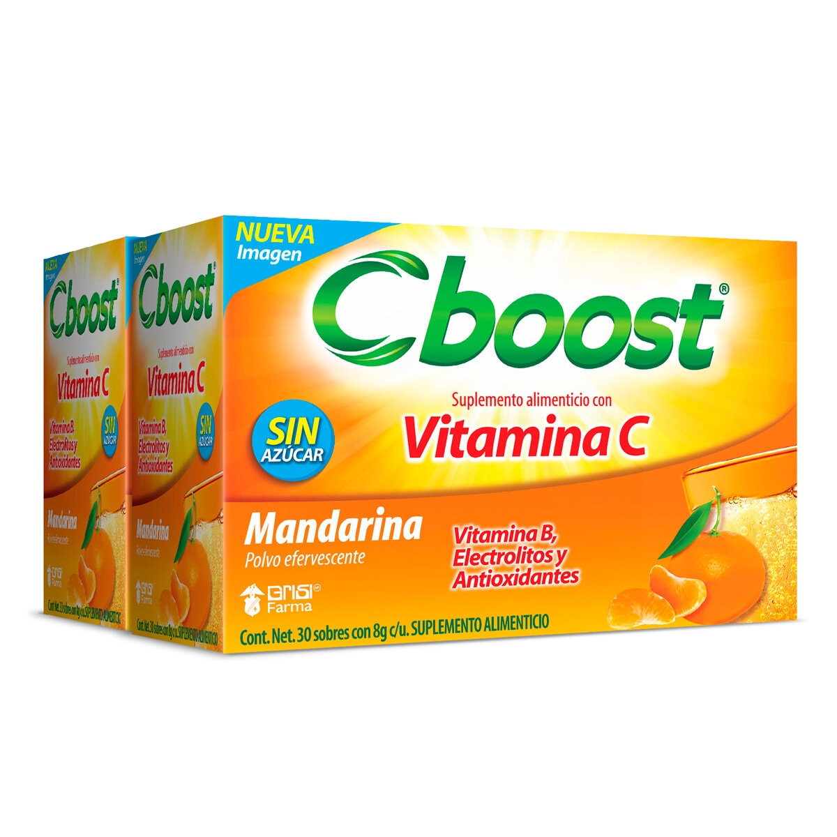 C-boost Vitamina C Polvo Efervescente Sabor Mandarina Con 60 Sobres