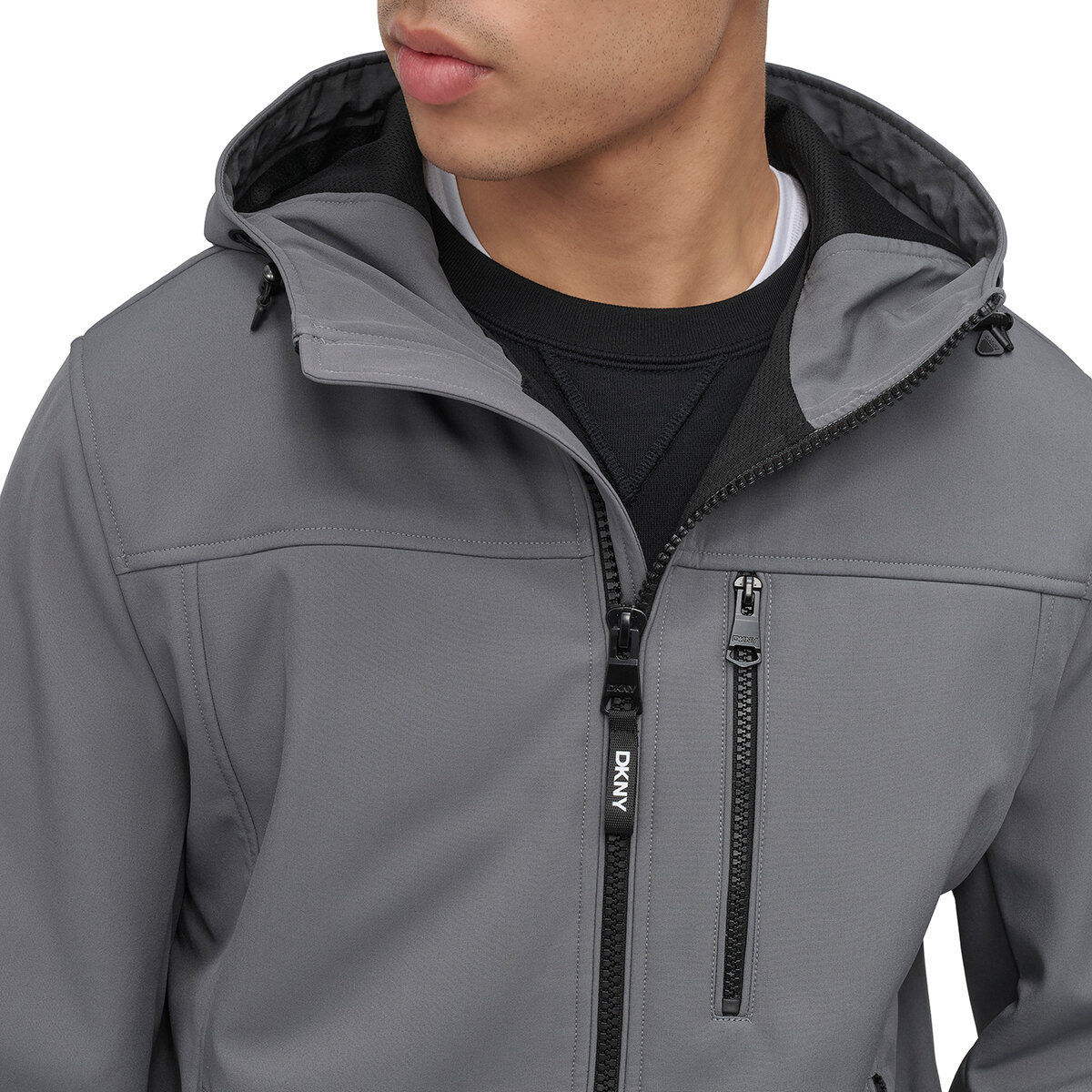 DKNY Chamarra para Caballero Gris Chica