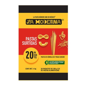 La Moderna Pastas Surtidas 20 pzas de 200 gr