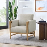 Thomasville, Sillón de Tela con Detalles de Madera