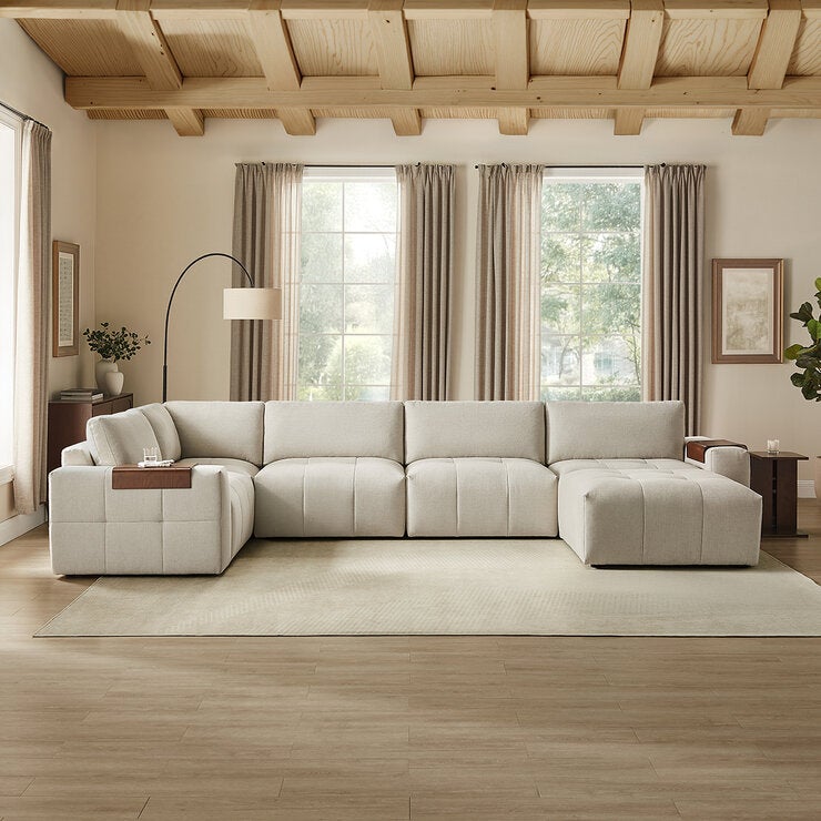 Aiden & Ivy, Paige, Seccional Modular de 6 Piezas con Otomano