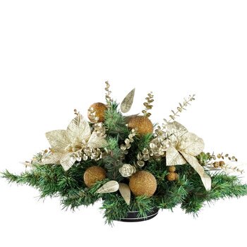 ETG, Arreglo Navideño con Esferas Doradas