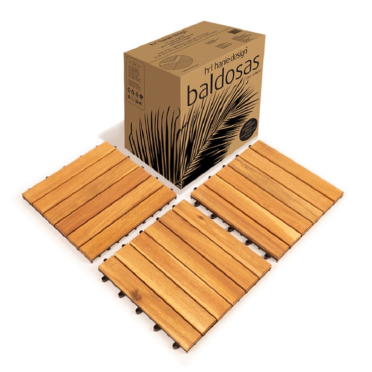 Hanie Design, Piso de Madera Vertical para Exterior, Color Natural Hanie Design, Piso de Madera Vertical para Exterior, Color Natural