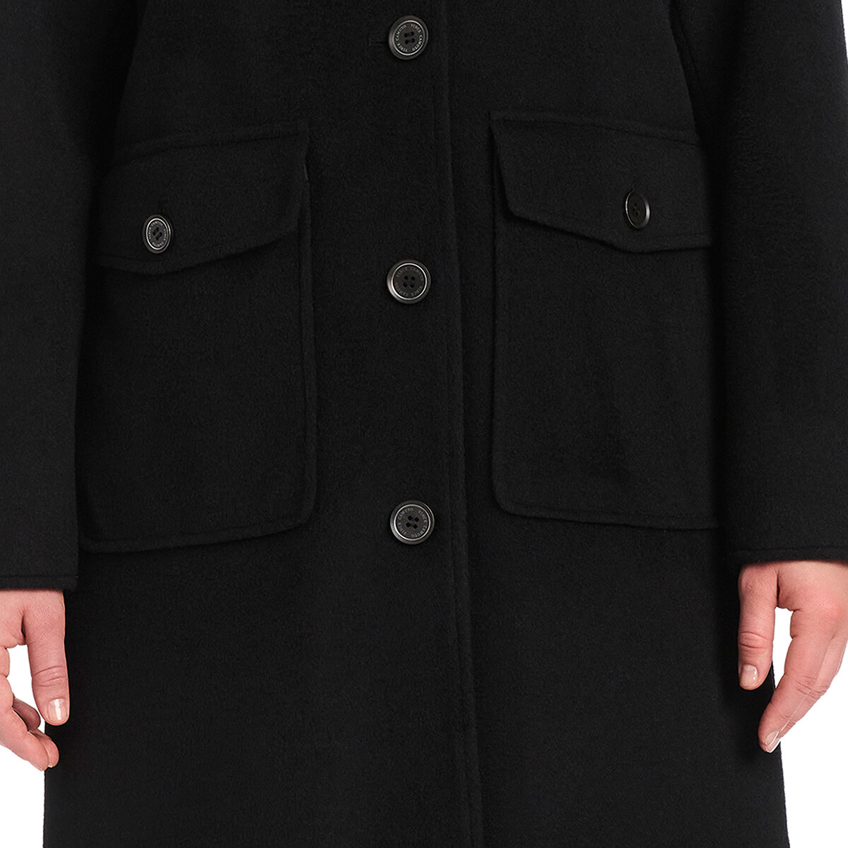Vince Camuto Abrigo para Dama Negro EE Grande