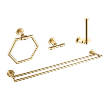 15West, Set de Accesorios para Baño York - Oro Cepillado