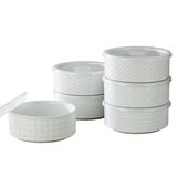 Signature Housewares Incorporated 6 Recipientes para Microondas con Tapas, Blanco