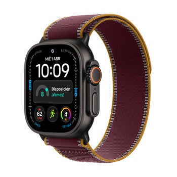 Apple Watch Ultra 4 (GPS + Celular) 49mm Titanio Negro + Correa Trail Borgoña - Talla M/L