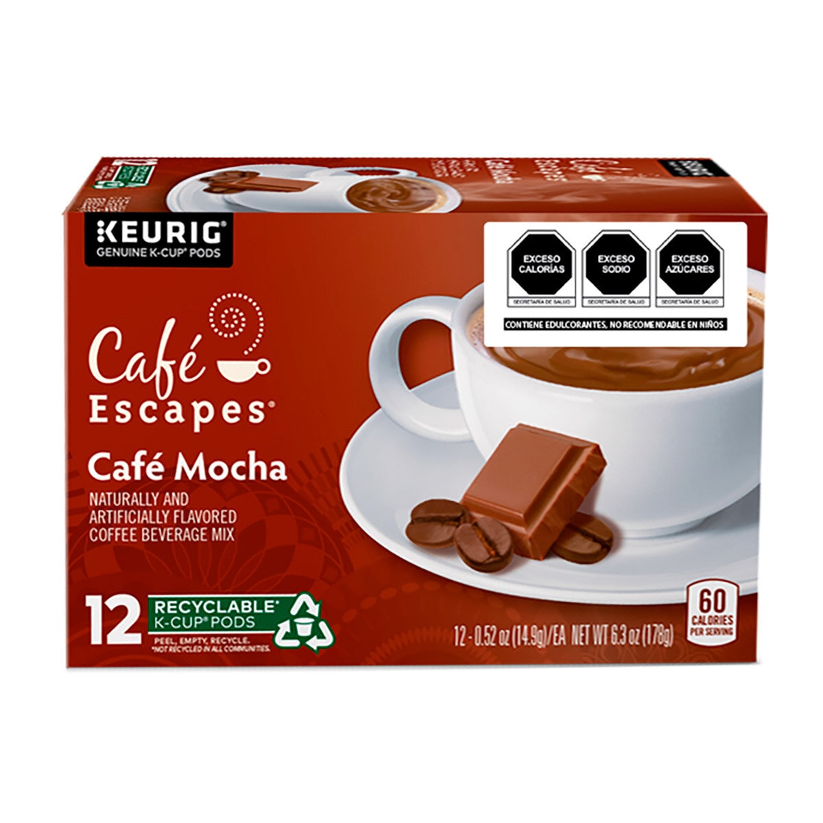 Keurig, Café Escapes Mocha, 72 cápsulas K-Cup