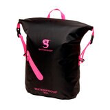 GeckoBrands, Mochila Impermeable Ligera, Color Negro con Rosa