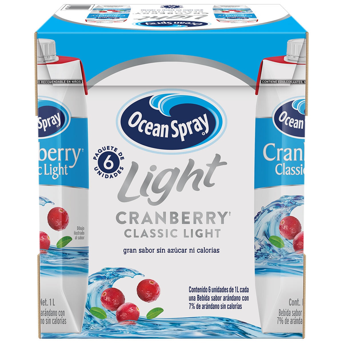 Ocean Spray Bebida de Arándano Baja en Calorías 6 pzs de 1 l