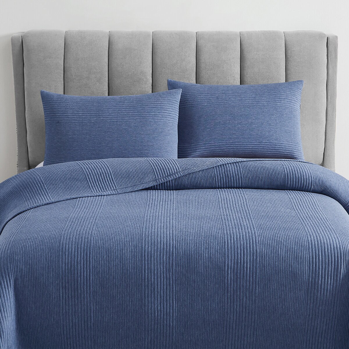 Brooklyn Loom Juego de Cama Tamaño King 3 piezas Azul