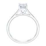Anillo, 0.50ct Diamante Solitario, Corte Princesa, Oro Blanco 14kt