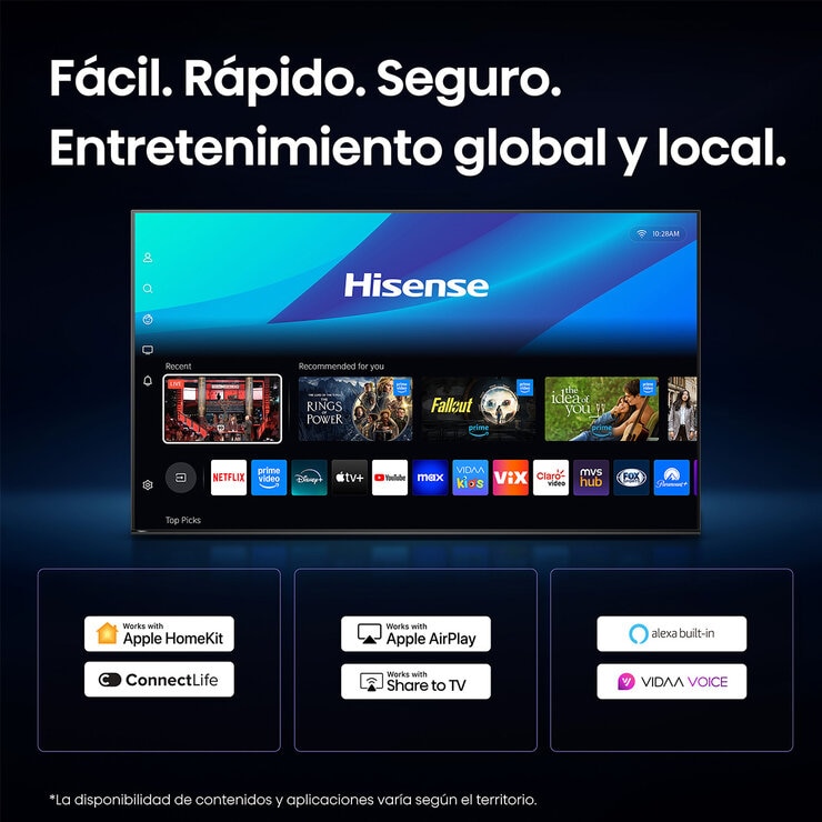 Hisense Pantalla 65" Miniled 4K Smart TV