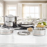 Kirkland Signature Batería de Cocina de Acero Inoxidable de 10 piezas