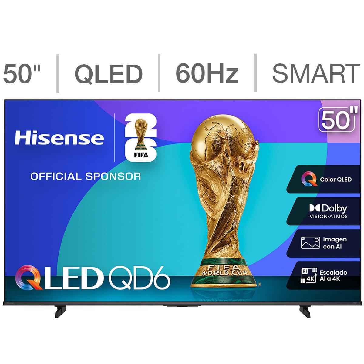 Hisense Pantalla 50" QLED 4K Fire TV