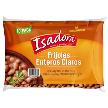 Isadora  Frijoles Enteros Claros 10 pzas de 454 g