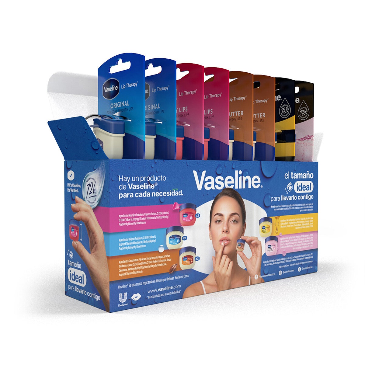 Vaseline Bálsamo para Labios 8 Mini Tarros de 7g c/u Vaseline Bálsamo para Labios 8 Mini Tarros de 7g c/u