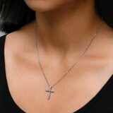 Dije de Cruz de Diamantes 0.20ctw, Oro Blanco 14K