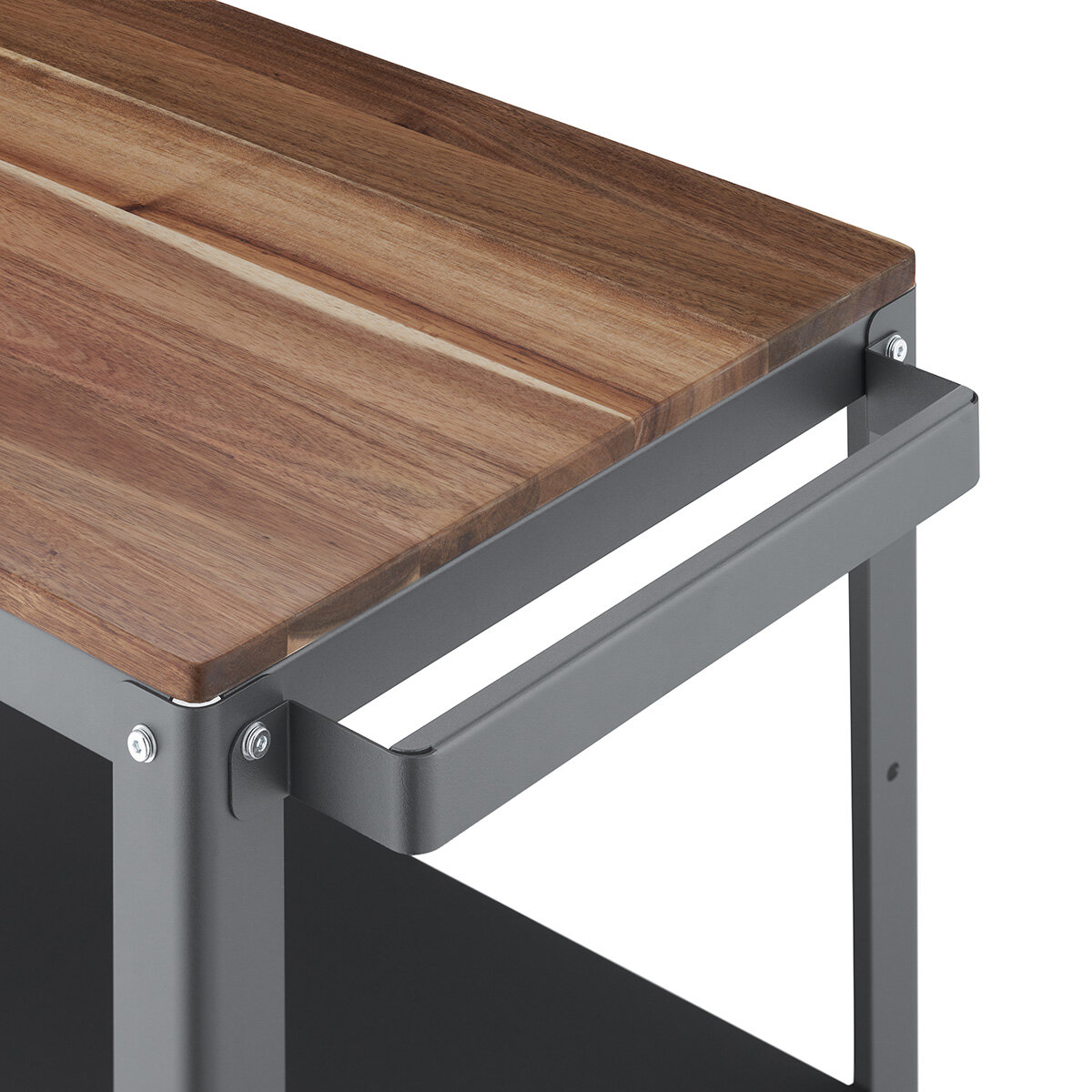 Trinity Carrito de Metal para Cocina de 3 Niveles con Superficie de Madera de Acacia